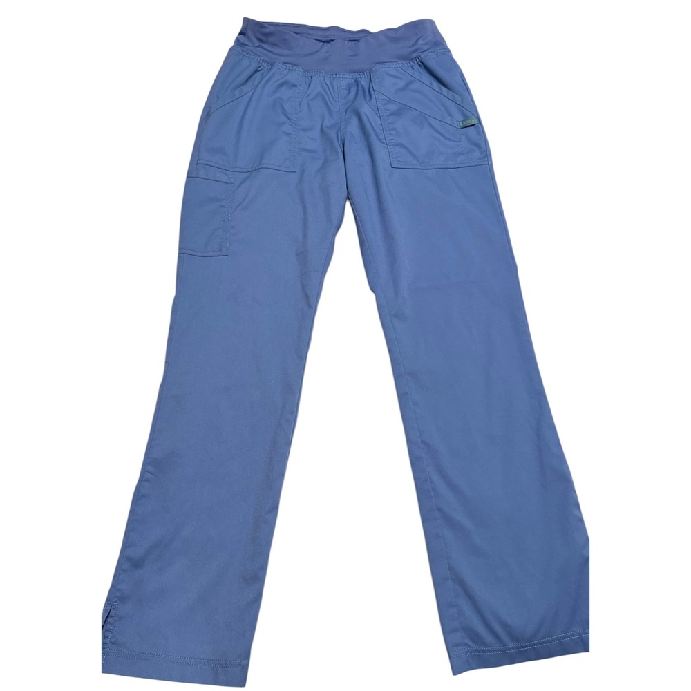 Landau ProFlex Women Blue Scrub Pants Modern Fit Stretch Yoga Waist XSM